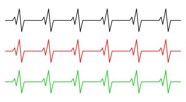 Kalp ritmi, EKG çizgi vektör simgesi simgesi tasarım. Güzel illüstrasyon izole beyaz arka plan üzerinde
