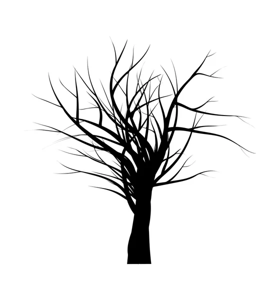 Csupasz fa ág silhouette vektor szimbólum ikonra design. Gyönyörű illusztráció elszigetelt fehér background — Stock Vector