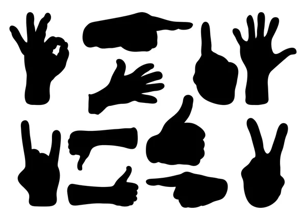 Χέρι χειρονομία σιλουέτα διάνυσμα σύμβολο σχεδίαση εικονίδιο. — Διανυσματικό Αρχείο