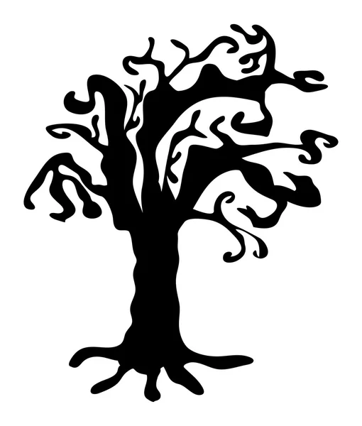 Halloween raccapricciante spaventoso albero nudo vettore simbolo icona design . — Vettoriale Stock