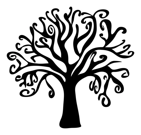 Halloween assustador assustador árvore nua símbolo ícone design . — Vetor de Stock