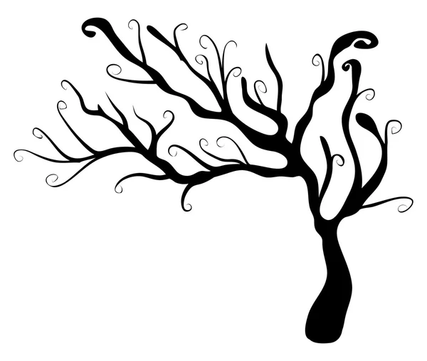 Cadılar bayramı ürpertici korkunç çıplak ağaç vektör sembolü simge tasarımı. — Stok Vektör
