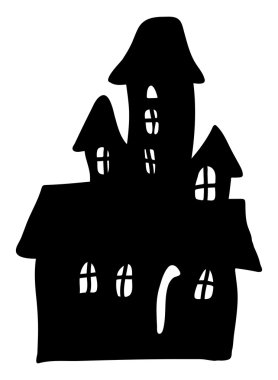 Cadılar Bayramı ürpertici korkunç hounted house, vektör simgesi simgesi tasarım.