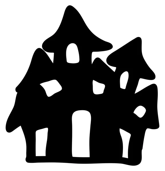 Halloween menakutkan hounted house, vector simbol desain ikon . - Stok Vektor