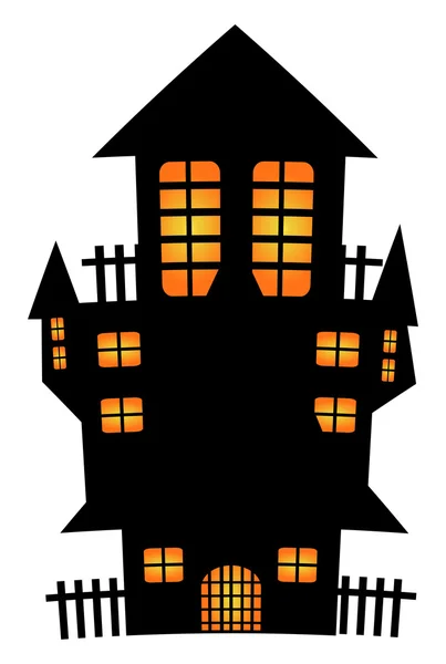 Halloween creepy scary hounted house, vector symbol icon design. — Stock vektor