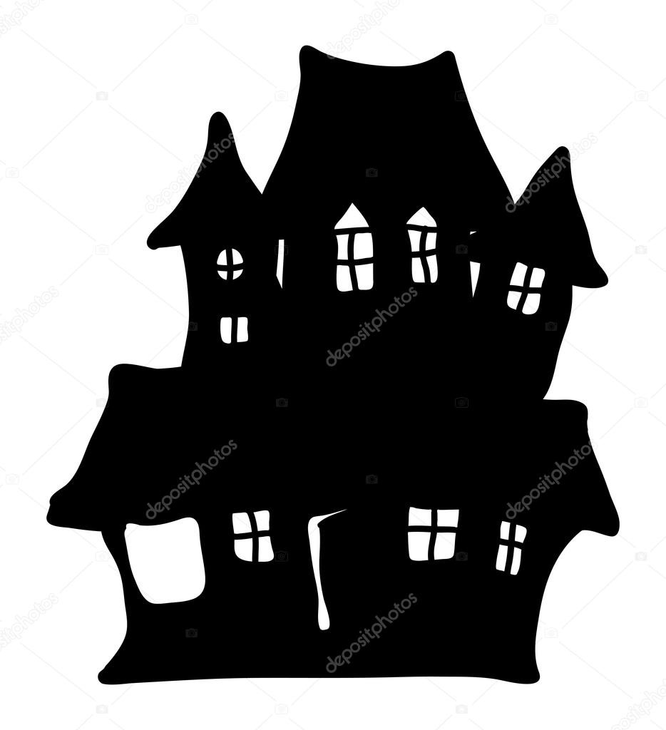 Halloween creepy scary hounted house, vector symbol icon design. Beautiful illustration isolated on white backgroun