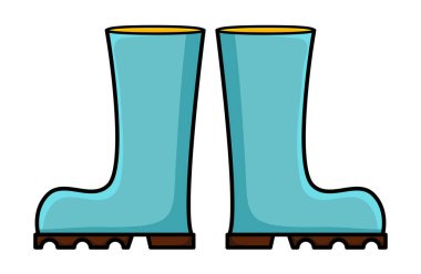 Yağmur botu set vektör klipsi sanatı. Wellington çizme çizmeleri beyaz arkaplanda izole edilmiş.. 