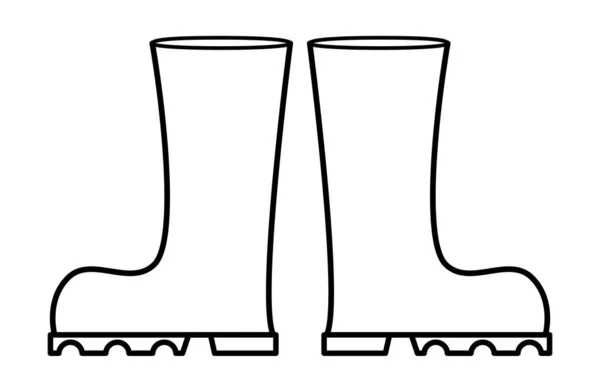 Ελαστικές Μπότες Περίγραμμα Διάνυσμα Σχεδιασμό Εικόνα Περιγράμματος Εκκίνησης Wellington Απομονωμένη — Διανυσματικό Αρχείο