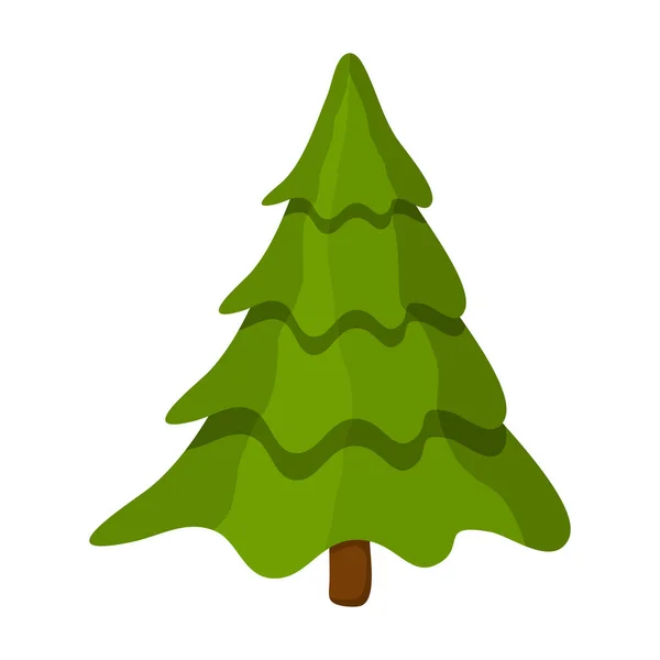 松树卡通画孤立在白色上 圣诞节的矢量冷杉树设计 空荡荡的圣诞树圣诞节标志模板 传统的冬树图标 — 图库矢量图片