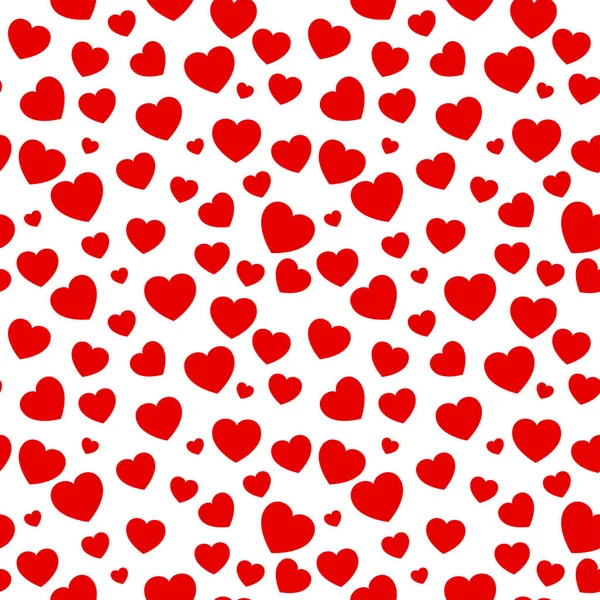 Fond Cardiaque Symbole Amour Rouge Sur Motif Sans Couture Tuiles — Image vectorielle