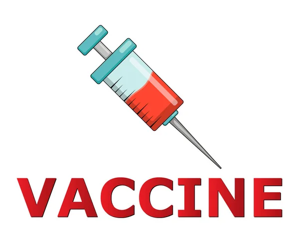 Ikona Vakcíny Covid Symbol Očkování Proti Koronaviru Vektorová Ilustrace Injekční — Stockový vektor