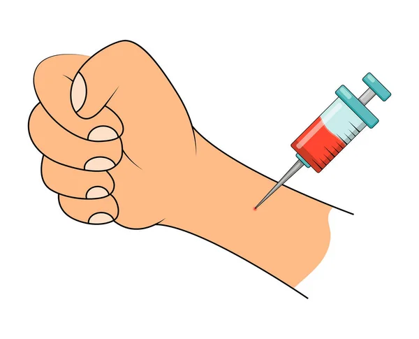 Vacinação Doente Coloque Injeção Mão Vacina Contra Covid Corona Ícone —  Vetores de Stock