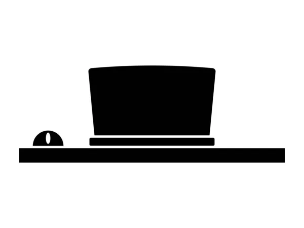 自由工作的图标 计算机监视器和鼠标的黑色符号 自由职业者工作场所象形文字的设计 总部的概念 在白色背景上孤立的向量图 — 图库矢量图片