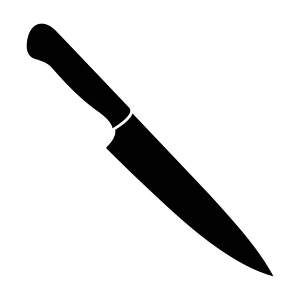 刀的轮廓 厨师设备的黑色图标 在白色背景上孤立的向量厨房符号 — 图库矢量图片