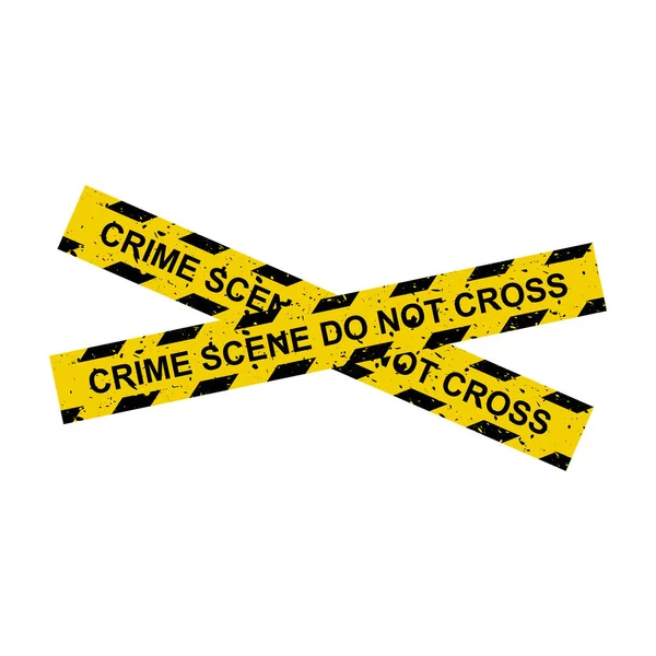 犯罪現場のテープだ 黄色い線を 交差しない という記号で交差させる アクセス制限記号付きの禁止エリア 白を基調としたベクトルデザイン — ストックベクタ