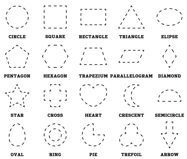 Μάθετε Σχήματα Και Γεωμετρικά Σχήματα Νηπιαγωγείο Νηπιαγωγείο Φύλλο Εργασίας Για — Διανυσματικό Αρχείο