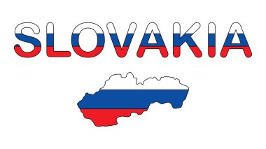 Slovakya Renk haritası. Ulusal sembolün vektör illüstrasyonu. Vatansever elementin grafiksel tasarımı