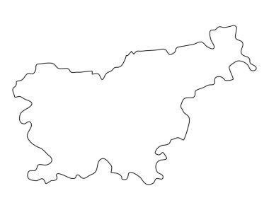 Slovenya Bayrak Hattı haritası. Ulusal sembolün vektör illüstrasyonu. Vatansever elementin grafiksel tasarımı