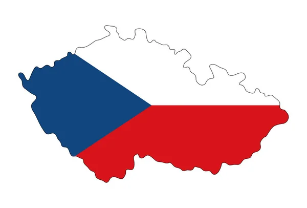 Tschechische Republik Farbe Flagge Karte Vektorillustration Des Nationalen Symbols Grafische — Stockvektor