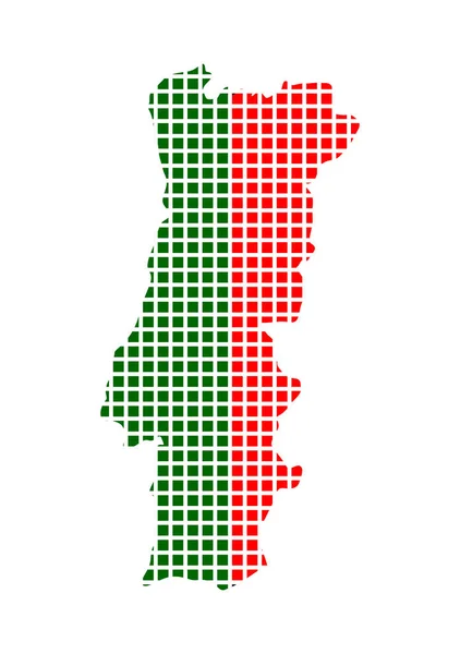 Portugal Color Flag Map Vector Illustration National Symbol Graphic Design — Stock Vector