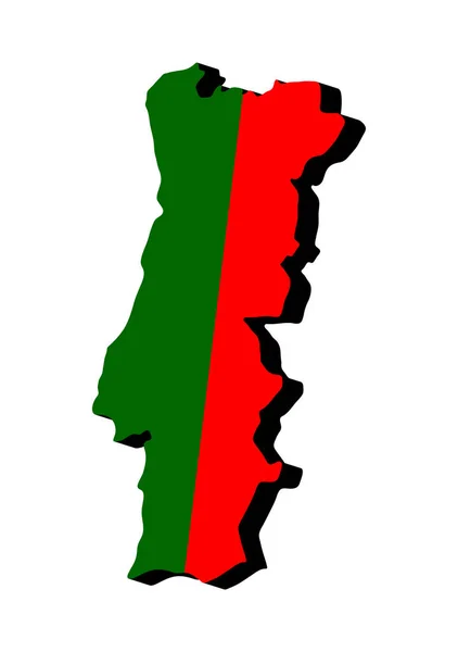 Mapa Flagi Portugal Color Wektorowa Ilustracja Symbolu Narodowego Projekt Graficzny — Wektor stockowy