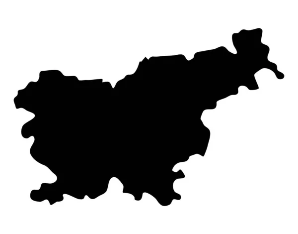 Slovenien Silhuettflagga Karta Vektorillustration Nationell Symbol Grafisk Design Patriotiska Elemen — Stock vektor