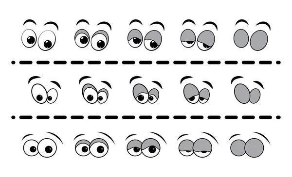 Blink Occhio Fase Animazione Faccia Cartone Animato Umano Con Bulbo — Vettoriale Stock