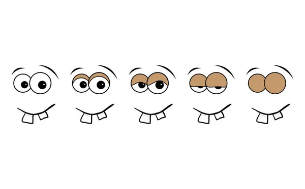 Paso Animación Parpadeo Cara Dibujos Animados Humanos Con Ojos Parpadeantes — Archivo Imágenes Vectoriales