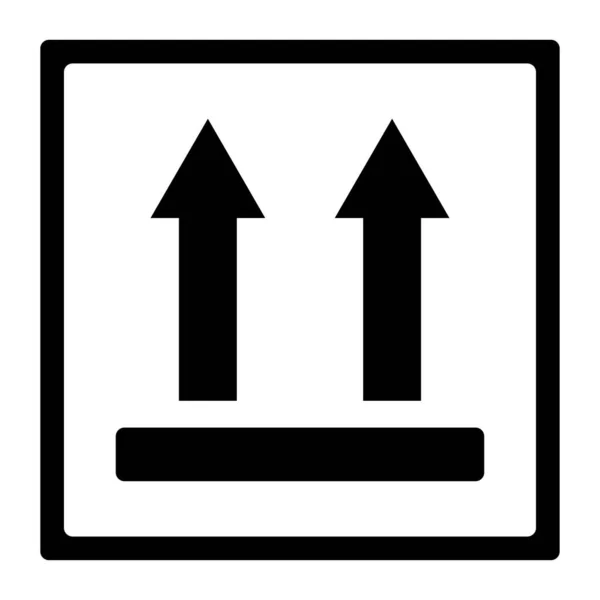 Flèche Symbole Pour Étiquette Boîte Carton Illustration Vectorielle Isolée Sur — Image vectorielle
