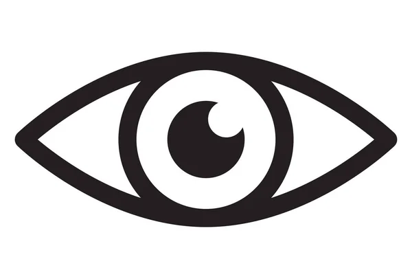 Ikona Oka Ludzkie Oko Prosty Symbol Ilustracja Wektora Izolowana Białym — Wektor stockowy