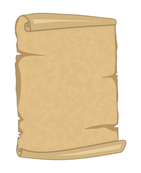 Бумажный Свиток Пустой Старый Пергамент Старинный Пустой Документ Простой Дизайн — стоковый вектор