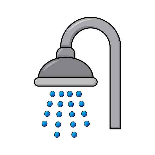 Shower Icon Bathroom Symbol Water Spray Simple Cartoon Design Vector - Stok Vektor