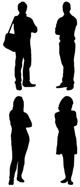 Ensemble de silhouette vectorielle d'affaires PERSONNES — Image vectorielle