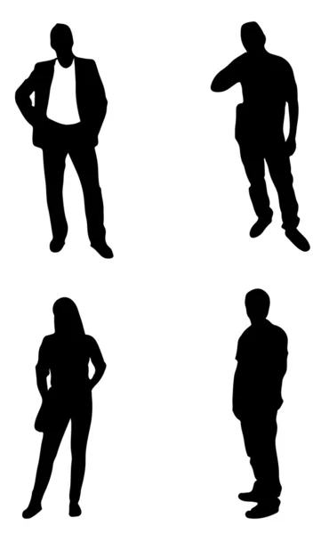 Set of vector silhouette  business PEOPLE — Stock Vector