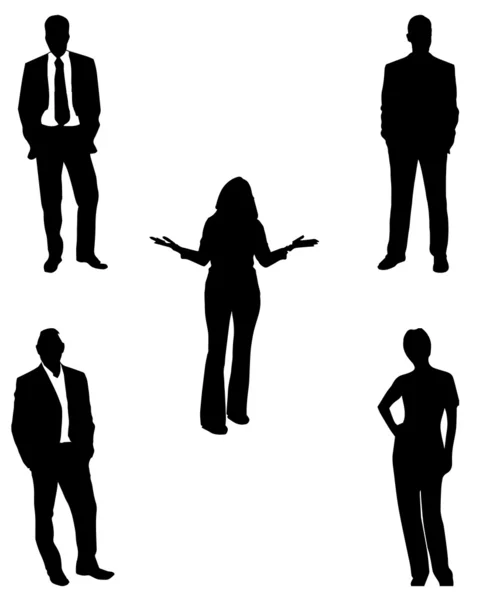 Set of vector silhouette  business PEOPLE — Stock Vector