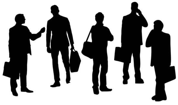 Set of vector silhouette  business PEOPLE — Stock Vector