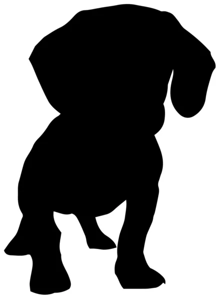 Vetor de silhueta cão — Vetor de Stock