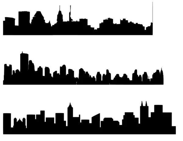 Cidade skyline vetor definido — Vetor de Stock