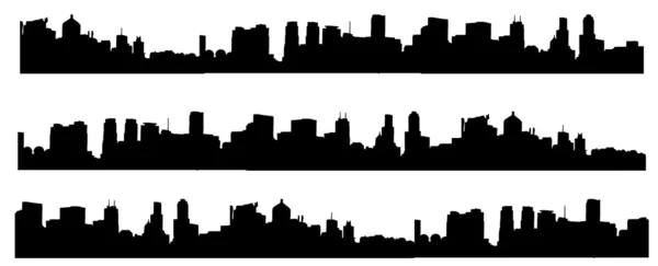 Ensemble vectoriel skyline de la ville — Image vectorielle