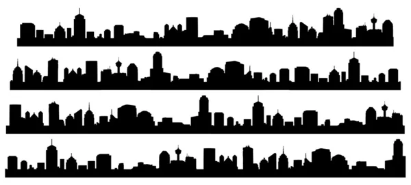 Ensemble vectoriel skyline de la ville — Image vectorielle