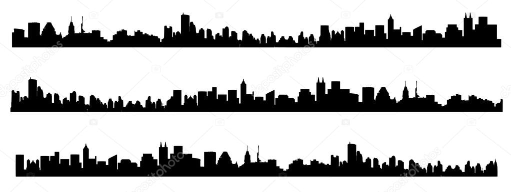 City skyline vector set