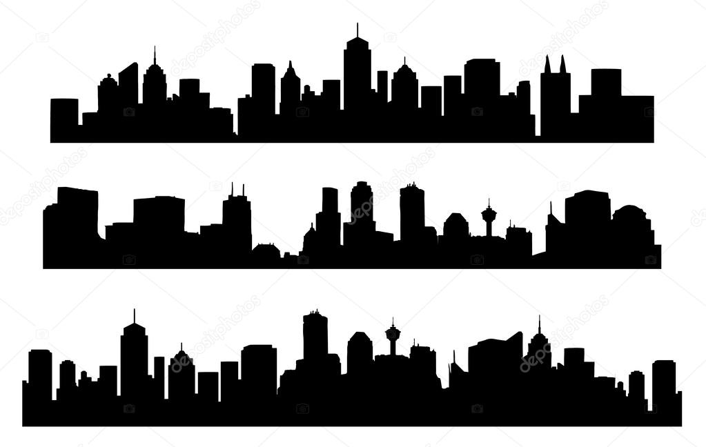 City skyline vector set