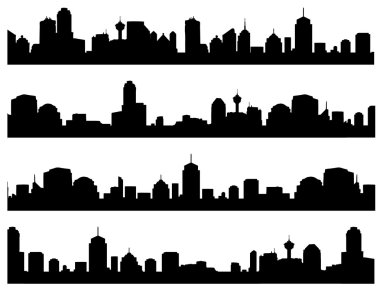 City skyline vector set clipart