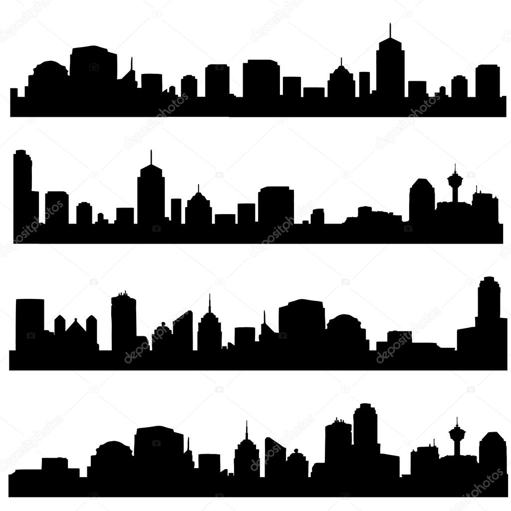 City skyline vector set