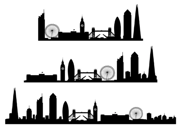 Silhouette der Londoner Skyline — Stockvektor