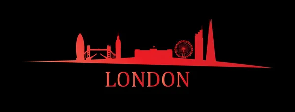 Silhouet van de skyline van Londen — Stockvector