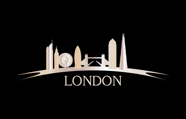 Silhouette de la skyline londonienne — Image vectorielle