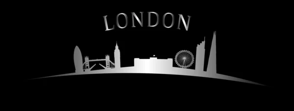 Silhouette of the London skyline — Stock Vector