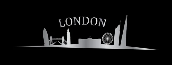 Sziluettjét nyílik a londoni városkép — Stock Vector