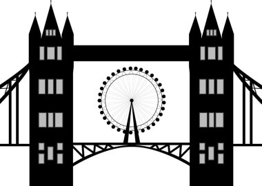 Kule köprü Londra siluet